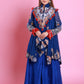 Royal Blue Embroidered Sharara Co-ord set