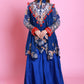 Royal Blue Embroidered Sharara Co-ord set