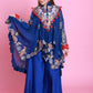 Royal Blue Embroidered Sharara Co-ord set