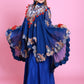 Royal Blue Embroidered Sharara Co-ord set