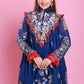 Royal Blue Embroidered Sharara Co-ord set