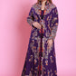 Purple Embroidered Jacket Set