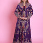 Purple Embroidered Jacket Set