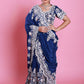 Royal Blue Embroidery Drape Sharara Set