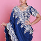 Royal Blue Embroidery Drape Sharara Set